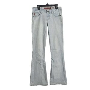 Vintage Y2K MUDD Denim Flare Jeans Light Wash Jr Women Sz 3 Stretch